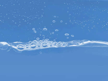 Abstract background, wave water, air drops, blue, illustration