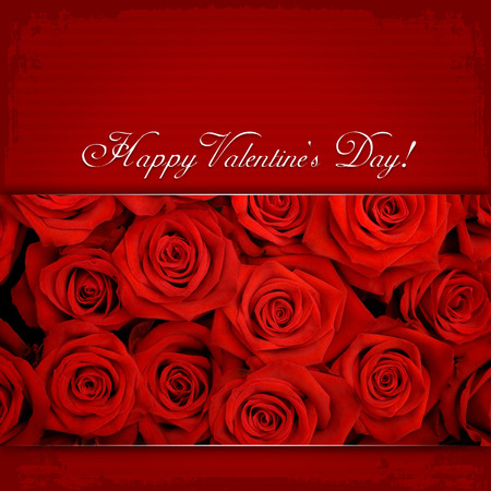 Happy Valentine s Day    Red rosesの写真素材