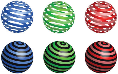 vector abstract red, blue, green balls on white backgroundのイラスト素材