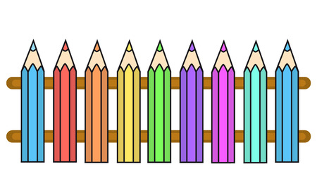 Vector color crayons fenceのイラスト素材