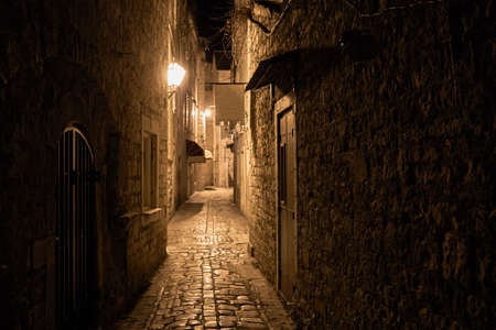 Small stone street in the old town