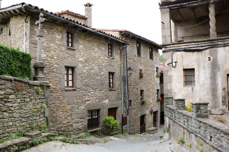 Spain. Catalonia. Rupit town. Street in Rupit.の写真素材