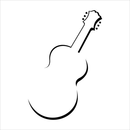 acoustic guitar silhouetteのイラスト素材