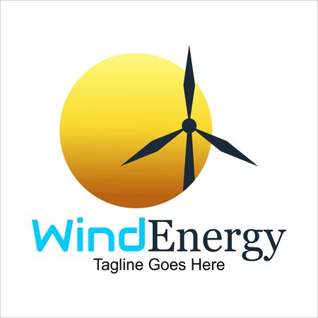 logo illustration of turbine wind powerのイラスト素材