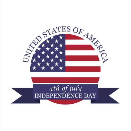 4th of july independence emblem logoのイラスト素材