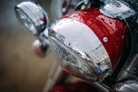 motorcycle in the rainの写真素材