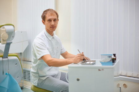 dentist in his Officeの写真素材