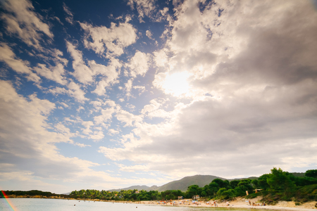 beach on the Mediterranean in a clear sunny day, Greece, Halkidiki.の写真素材