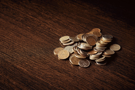 saving money, business concept. Coins on the tableの写真素材