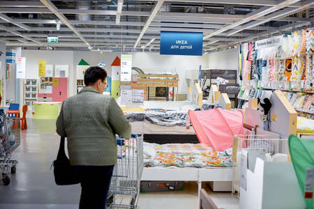 SAMARA, RUSSIA - MAY 07, 2018: Interior of the Ikea store . IKEA is the worlds largest furniture...