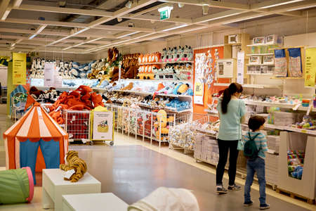 SAMARA, RUSSIA - MAY 07, 2018: Interior of the Ikea store . IKEA is the worlds largest furniture retailer.のeditorial素材