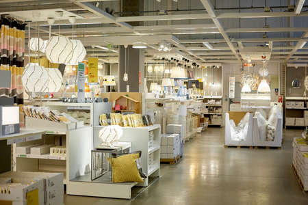 SAMARA, RUSSIA - MAY 07, 2018: Interior of the Ikea store . IKEA is the worlds largest furniture retailer.のeditorial素材