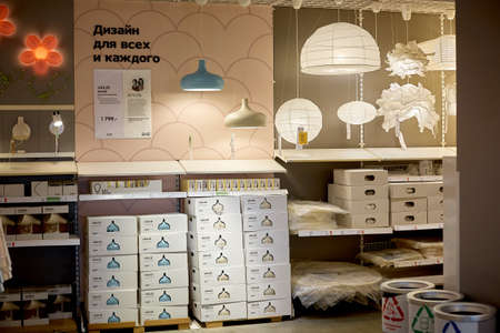 SAMARA, RUSSIA - MAY 07, 2018: Interior of the Ikea store . IKEA is the worlds largest furniture retailer.のeditorial素材