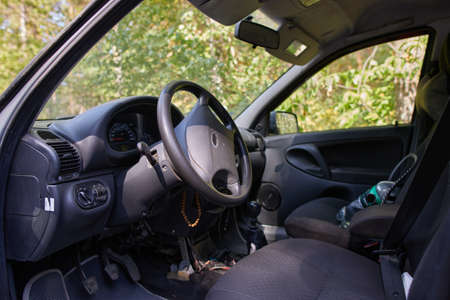 the interior of a car produced in the 1990sの写真素材