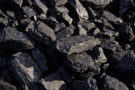 Natural hard coal texture for background - Coal industryの写真素材