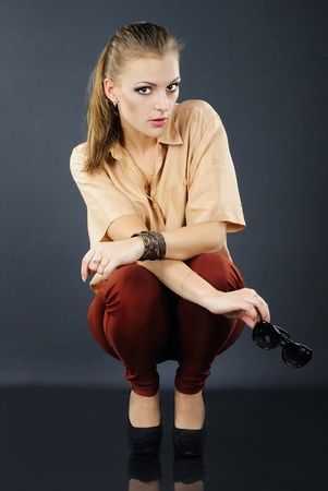 beautiful girl young girl model brunetteの写真素材