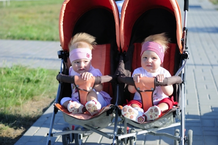 sisters twins for a walk
