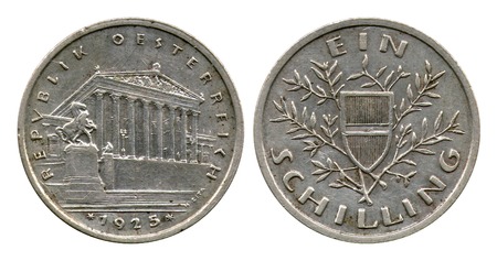 one shilling, Republic Austria, 1925の写真素材