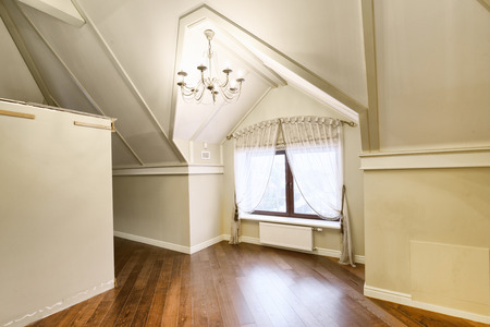 Russia, Moscow region - the elegant decor of the window curtains and tulle in a luxury country house