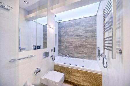 Modern interior of the bathroom in the new house.