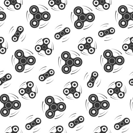 Fidget spinner repeating seamless pattern. Vector background.のイラスト素材
