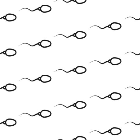 Moving spermatozoa seamless pattern. Vector background.のイラスト素材