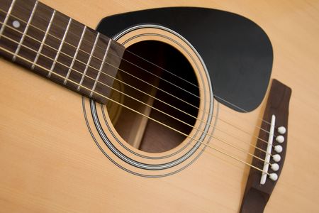 close-up of guitar