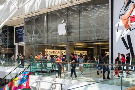 London, UK â€”Â July 23, 2018: View on Apple Store Storefront in UK's Megamall.