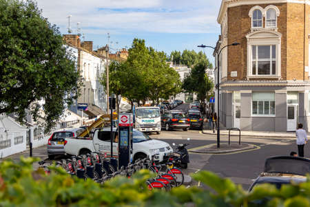 London, UK - 30 July, 2018: London's quiet residential side street.