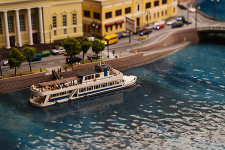 SANKT-PETERBURG, RUSSIA - MAY 11, 2019: Grand Maket Russia - pavilion of miniatures of Russia. Realistic stories of urban life in the country.のeditorial素材