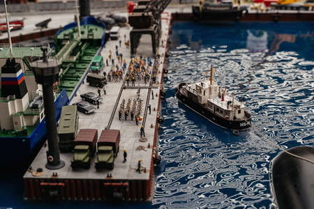 SANKT-PETERBURG, RUSSIA - MAY 11, 2019: Grand Maket Russia - pavilion of miniatures of Russia. Realistic stories of urban life in the country.のeditorial素材