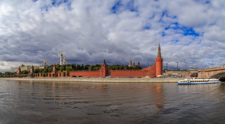 Moscow Kremlin, view from the river on a summer dayの写真素材