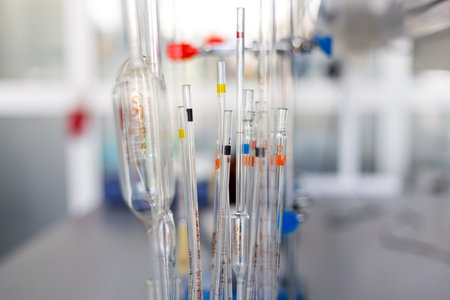 devices for glass samples and pipette tubes, jars, biological samplesの写真素材