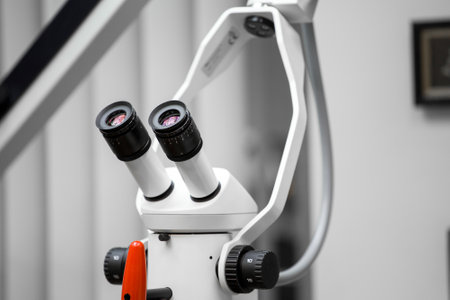 Dental microscope in the dentist's officeの写真素材