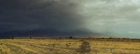 landscape mountains, Tien Shan ridges, Kyrgyzstanの写真素材