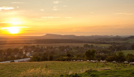 rustic landscape in the Czech Republicの写真素材