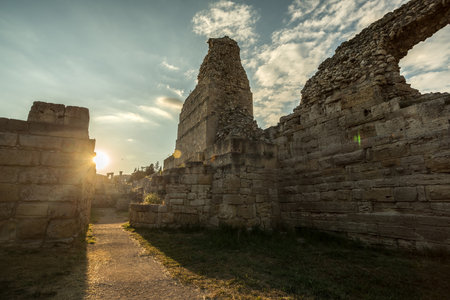 the ancient city of Hersonissos, Crimeaの写真素材