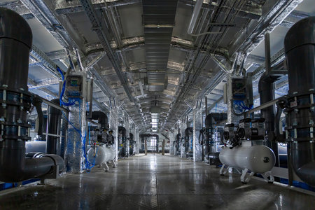 water treatment station interior, modern water treatment