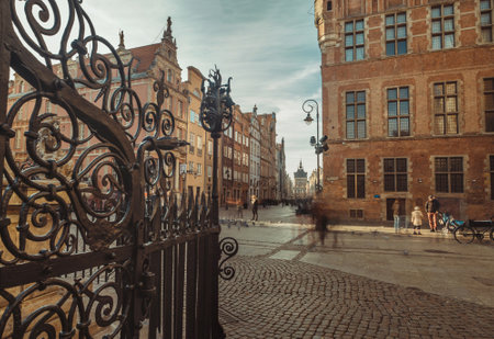 architecture gdansk, old city in europeの写真素材