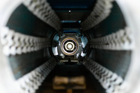 conveyor plastic pipe polymer production lineの写真素材