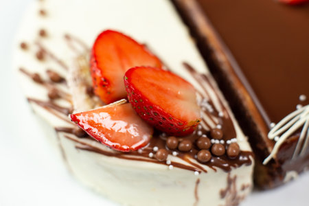 biscuit cake with strawberries