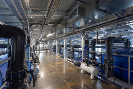 water treatment station interior, modern water treatment