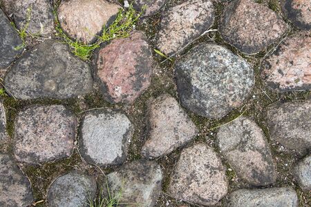 Stone block road pavementの写真素材