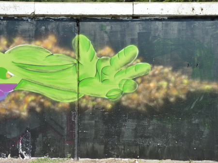 phantom - graffiti on embankment walls in the city of Volgogradのeditorial素材