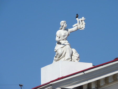 Sculpture  Muse  on a roof of the Volgograd drama theaterのeditorial素材