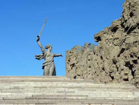 The greatest sculptur in the world \\\\\\\\\\\\\\\"Motherland\\\\\\\\\\\\\\\" on Mamayev Kurgan in the city of Volgogradのeditorial素材