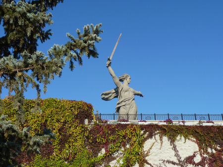 The greatest sculpture in the world \\\"Motherland\\\" on Mamayev Kurgan in the city of Volgogradのeditorial素材