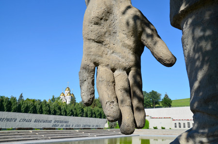 Memorial "To a step backwards" on Mamayev Kurgan in the city of Volgogradのeditorial素材