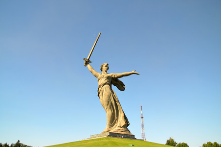 Greatest sculpture in the world "Motherland" on Mamayev Kurgan in the city of Volgogradのeditorial素材