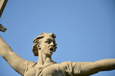 Greatest sculpture in the world "Motherland" on Mamayev Kurgan in the city of Volgogradのeditorial素材